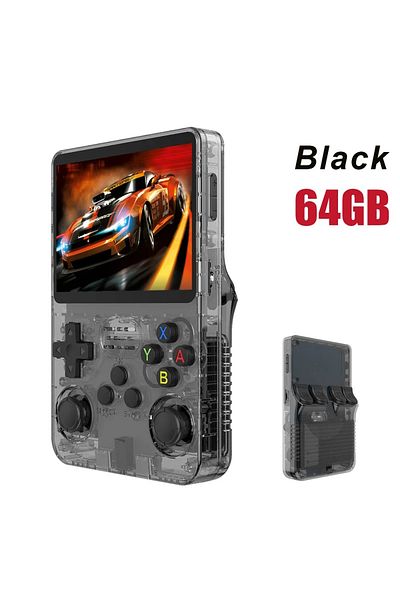 Choice Black-64G 128G Retro Handheld Game Console Linux System 3.5 Inch IPS Screen Portable Pocket Video Pl