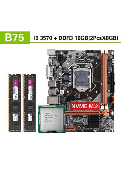 Choice مجموعة اللوحة الأم + وحدة المعالجة المركزية + ذاكرة الوصول العشوائي Kllisre B75 Kit مع Core I5 3570 2 × 8 جيجابايت = 16 جيجابايت 1600 ميجا هرتز DDR3 De