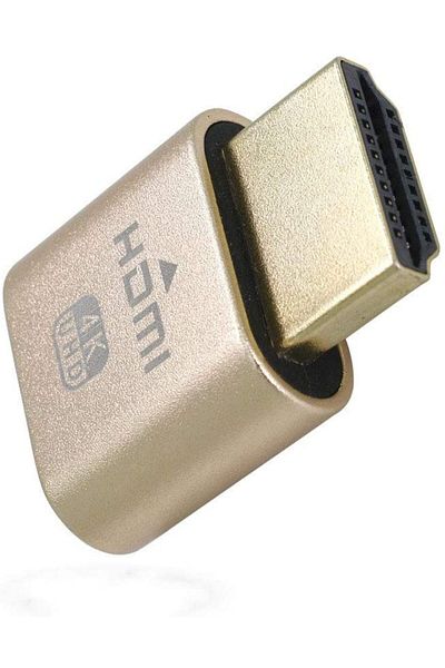 Ninth World محول عرض افتراضي ذهبي من 10 قطع VGA متوافق مع HDMI وDDC وEDID ومقبس وهمي وشاشة شبح بدون رأس