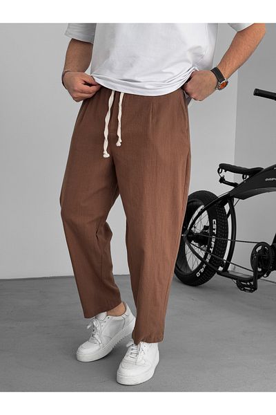 BYBASICMAN Loose Fit Linen Trousers - Jj-181