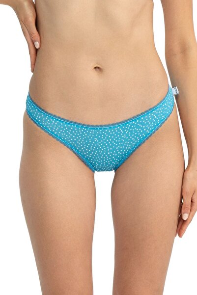 U.S. Polo Assn. U.S. Polo Assn. 66432 Chiloți din bumbac cu model mixt pentru femei, 3 piese-albastru