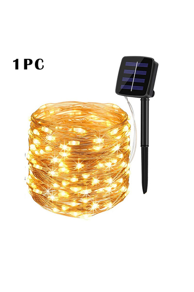 Choice 22م200LED قطعة واحدة - أبيض دافئ 7م/12م/22م/32م LED ضوء شمسي خارجي للح...