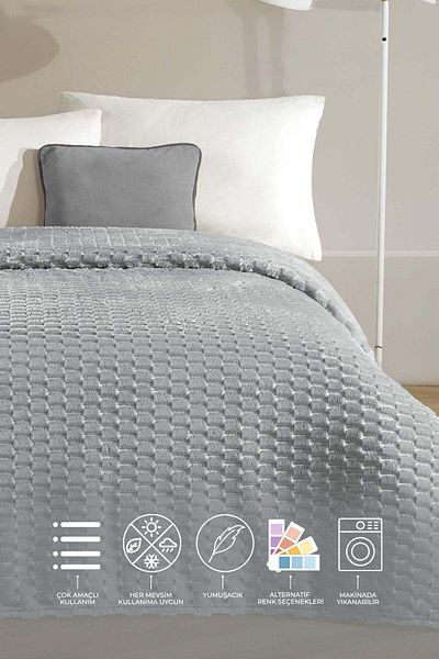Elart Gray Double Star Blanket