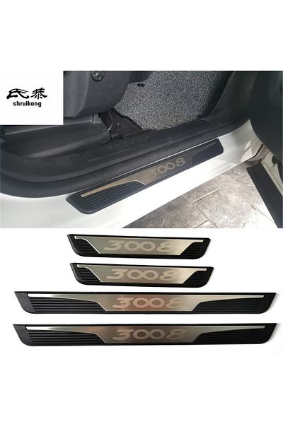 Choice 4Pcs/lot ABS Stainless Steel Auto Door Sill Pedal Scuff Plate Cover for 2016-2019 Peugeot 3008 Ca...