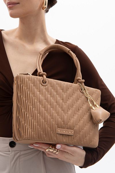 Sisley Geantă de umăr pentru femei Camel Sly143