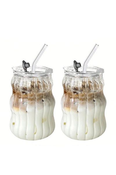 Choice 401-500ml 6pcs-b 2/4/6pcs Ins Glass Cup Heat-resistant Tumbler Drinkware Transparent Tea Juice Milk