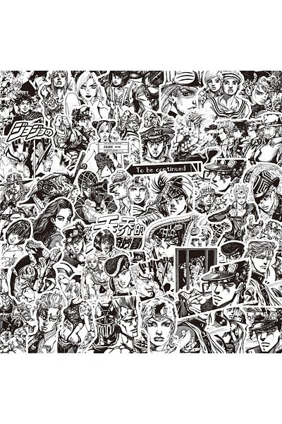 Choice 30PCS 10/30/77pcs Black White Kujo Jotaro Stickers JoJo Bizarre Adventure Sticker Higashikata Josuke
