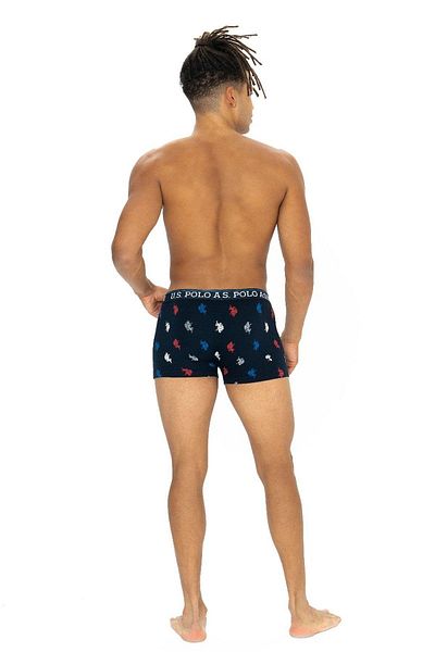 U.S. Polo Assn. Πόλο Ασν. 80528 Ανδρικό βαμβακερό 3-συσκευασία Boxer-Black&Burgundy&Printed