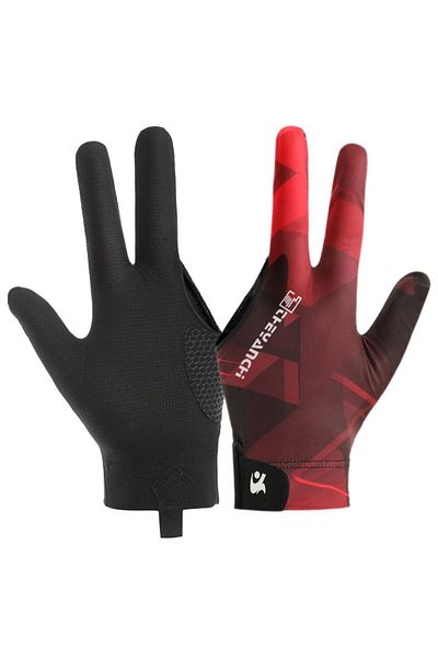 Choice Red-Left Hand Billiards Glove Left Hand Three Finger Snooker Billiard Glove Non Slip Stickers Elasti