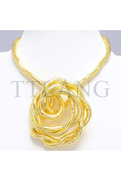 Choice قلادة ثعبان ملتوية مرنة من الحديد الملتوي باللون الذهبي 5 مم 90 سم، مت...