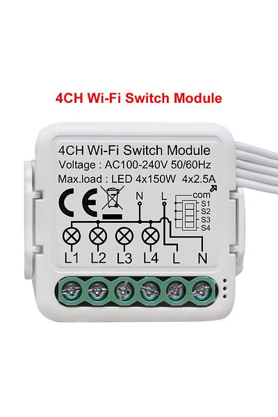 Choice Wf Switch 4ch-n Girier Tuya Wifi Smart Light Switch Module Supports 2 Way Control App Remote Control