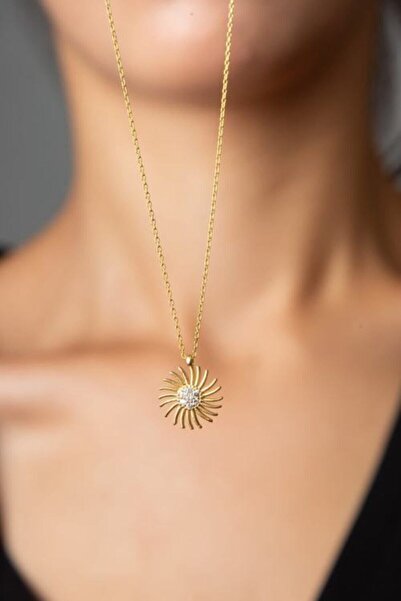 Nefertiti Kadın Güneş Model 925 Ayar Gümüş Kolye