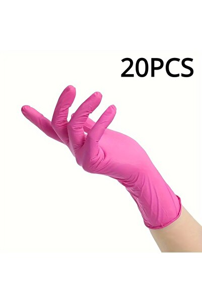 Choice قفازات النتريل الوردية XS 20 قطعة XS/S/M/L قفازات منزلية للاستخدام مرة...