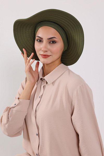 Aisha's Design عمامة بونيه من القطن الممشط قابلة للإزالة مع قبعة فيونكة في الخلف، S-4
