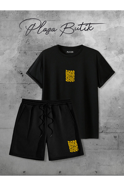 Plaza Butik Set de pantaloni scurți imprimați în stil tigru