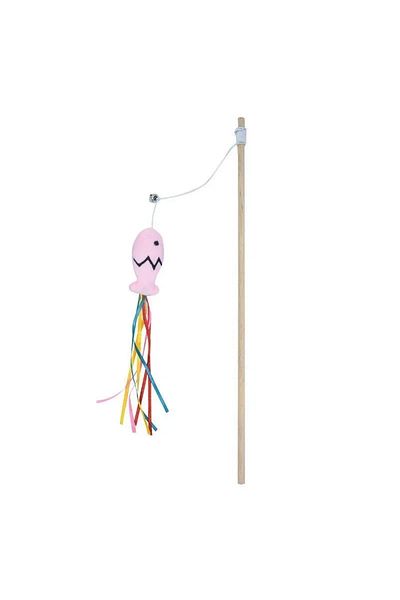 Choice Pink Fashion Cat Wand Toy, Natural Wooden Cat Teaser Wand for Cat, Interactive Elastic String Cat St