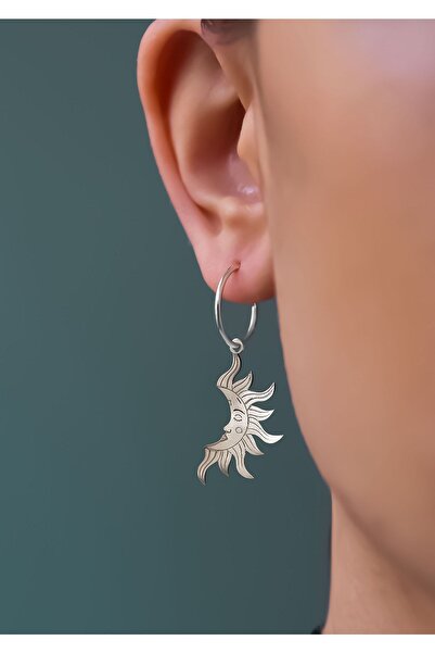 Papatya Silver 925 Ayar Gümüş Antik Yunan Mitolojisi Güneş Ve Ay Halka Küpe