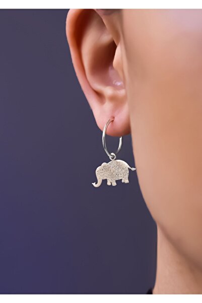 Papatya Silver 925 Ayar Gümüş Antik Ve Etnik Desenli, Vintage Fil Halka Küpe