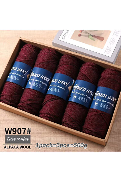 Choice 907 زهرة حمراء عميقة 500 جرام غزل صوف الألبكة، غزل خشن، منسوج يدويًا ل...