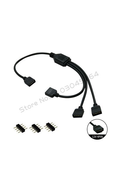 Choice موزع مزامنة RGB للوحة الأم 1-3 (4 سنون 12 فولت)، 12 فولت 4 سنون RGB / 5 فولت 3 سنون Argb Sync Hub تمديد النقل