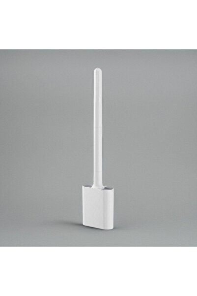 Choice مجموعة فرشاة تواليت صغيرة من السيليكون باللون الأبيض، مثبتة على الحائط...