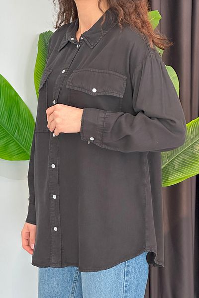 REMSA Oversize Black Shirt 34177