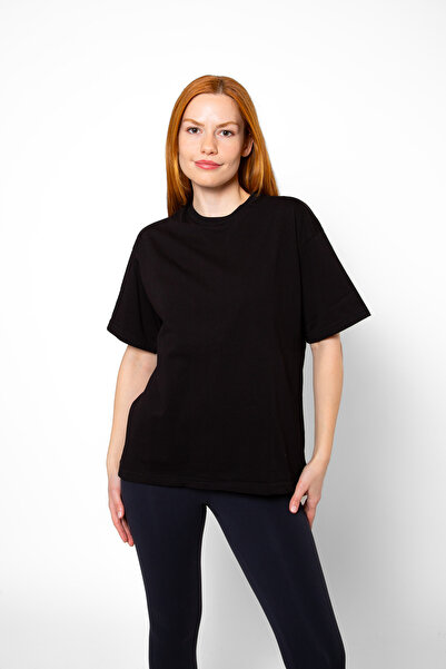Bak Moda Tricou negru de damă Basic Relaxed Fit