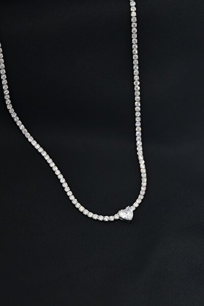 Papatya Silver 925 Ayar Gümüş Rodyum Kaplama Zirkon Taşlı Su Yolu, Tek Taş Ka...