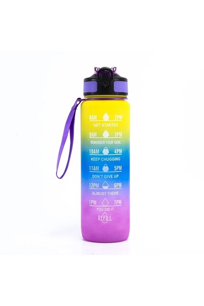 Choice زجاجات مياه مانعة للتسرب سعة 900 مل باللون الأصفر والأزرق والأرجواني و...