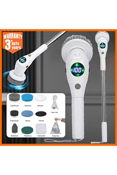 Choice فرشاة تنظيف كهربائية متعددة الوظائف 8 في 1 للحمام والمطبخ مع إضاءة ليل...