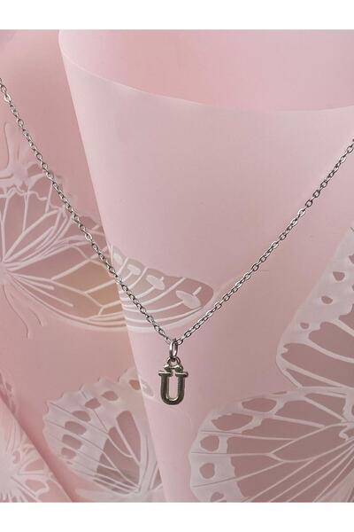 bijoux uniques Ü Harfli Çelik Kararmaz 316L Zarif Kolye