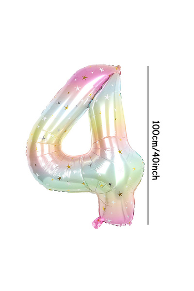 Choice بالونات ورقية رقمية مقاس 40 بوصة على شكل رقم 4، قطعة واحدة، مقاس 40 بو...