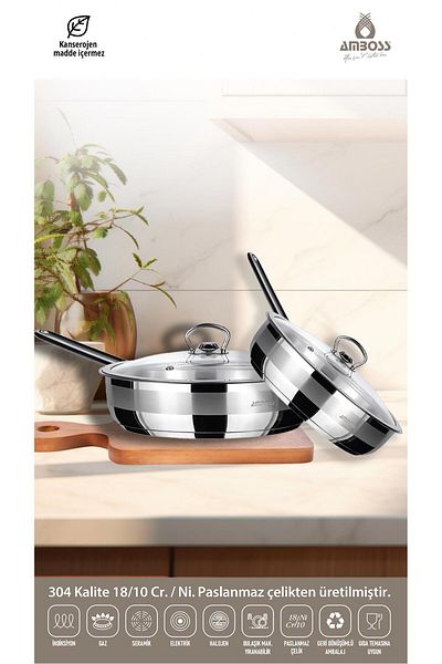 Amboss Milano 4 Piece Stainless Steel Pan Set with Cover