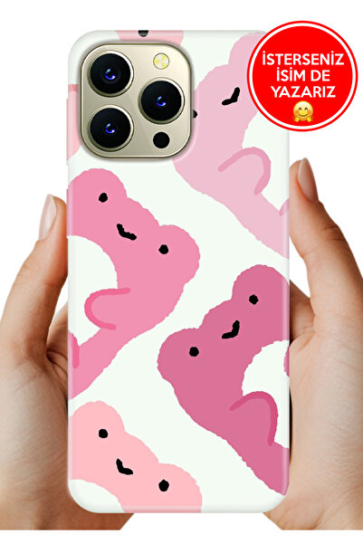 HİKİNG A43 - A48 Uyumlu Kılıf Desenli Rubber Kamera Korumalı Silikon Pink Frogs