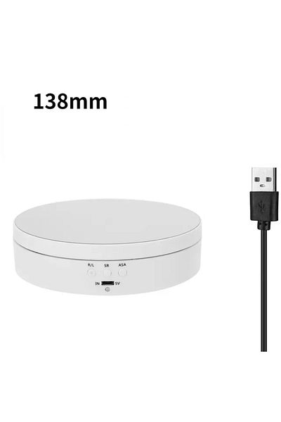Choice 138mm White 1 Photography Turntable Electric Rotating Display Stand 360 Degree With Remote Control M