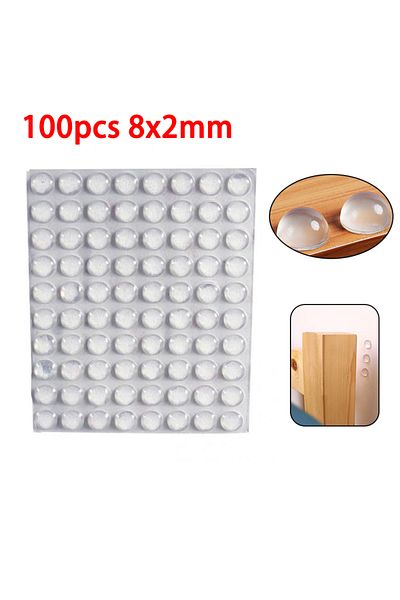 Choice 100pcs 100pcs 8mmx2mm Transparent Silicone Granules Door Handle Sticker Transparent Anti Bump Silico