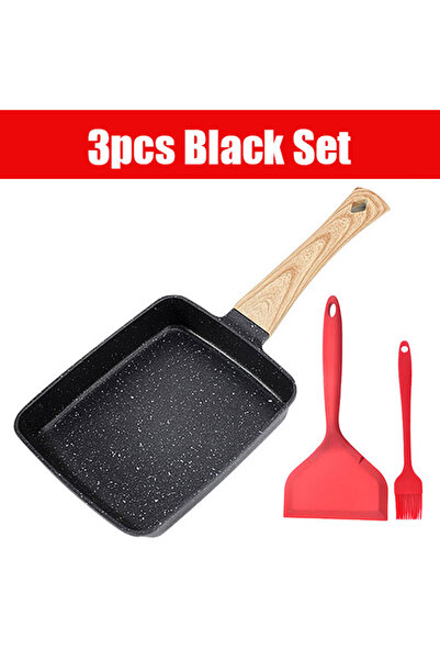 Choice مجموعة من 3 قطع من قوالب تاماجوياكي غير لاصقة باللون الأسود، مقلاة عجة...