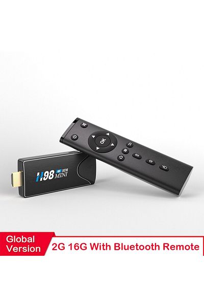 Choice US Plug black HONGTOP Mini TV Stick Android 10 4K HD 2G 16G TV Box 2.4G 5G Dual Wifi Smart TV Box H.