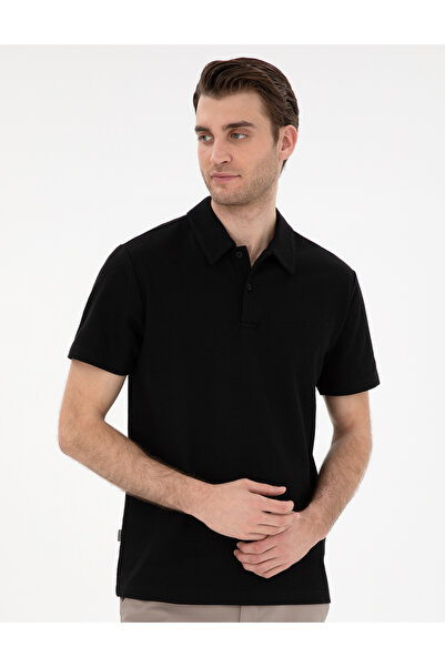 Pierre Cardin Siyah Slim Fit Polo Yaka Tişört 50307581-VR046