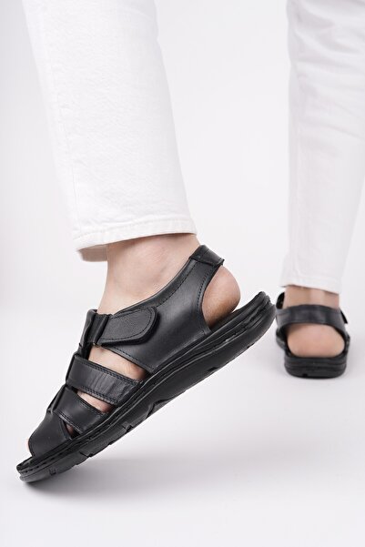 MUGGO Charles Men's Daily Genuine Leather Comfortable Soft Sole Orthopedic Sandals