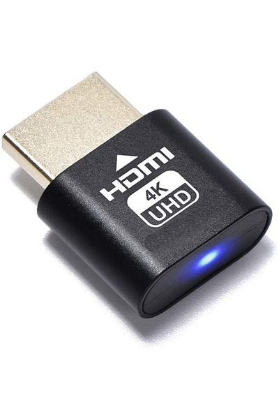 Ninth World محول عرض افتراضي VGA أسود اللون، 10 قطع، متوافق مع HDMI، DDC، Edid، مقبس وهمي، شاشة شبح بدون رأس E
