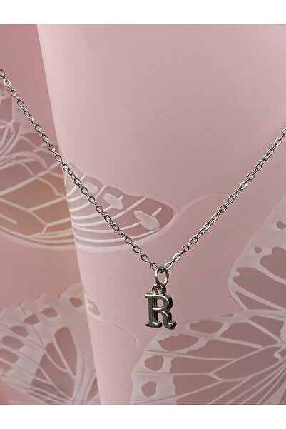 bijoux uniques قلادة أنيقة من الفولاذ المقاوم للصدأ 316L مع حرف R