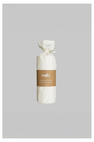Sarev 100% Cotton Single Pillowcase Fitted Sheet Set Ecru 100X200 cm