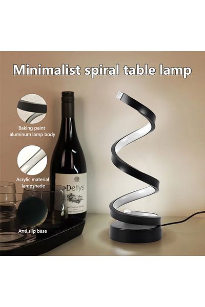 MeeToo Usb Plug Spiral Shape 2 Pieces Led Night Light Spiral Table Lamp Modern Bedside Lamps Dimmable Night