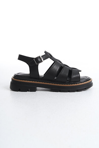 Redoxy Women's Special Design Thick Serrated Sole Cage Model Gladiator Sandals