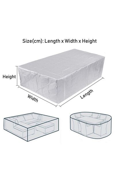 Choice 250X250X90cm Silver 210D Heavy duty Waterproof Patio Furniture Cover Rectangular Garden Rain Snow Ou