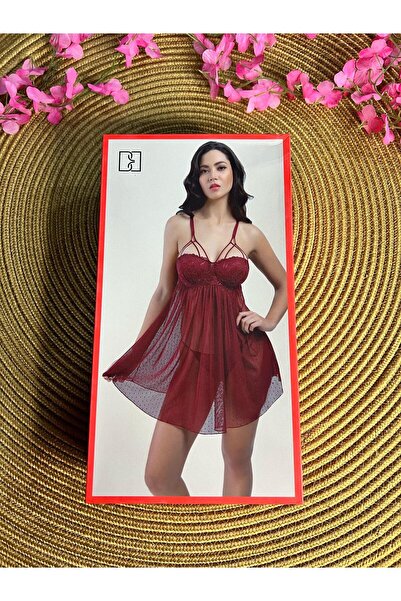 BÜŞRA Dolgulu Gecelik 730 Bordo