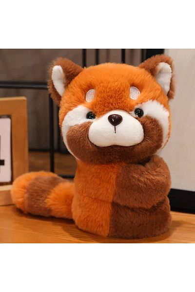 Choice 20cm raccoon Creative Stuffed Animals Raccoon Fox Husky Cat Monkey Papa Circle Toy Wrapped Around Ar