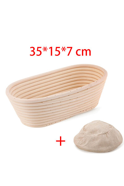 Choice مع بطانة بيضاوية 35 × 15 × 7 سلة خبز من الخيزران لتدقيق الخبز سلة خبز ...