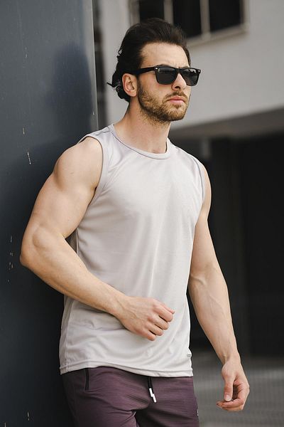 Oksit Mozi Micro Polyester Slim Fit Perform Training Sportovní pánské tílko